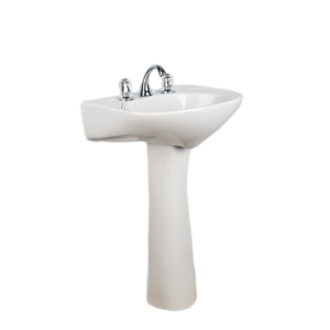 LAV POMPANO PREPONCHADO 4" Y 8" BONE CON PEDESTAL