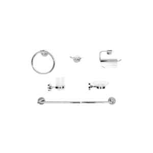 JUEGO ACCESORIO DE BAÑO 5100-CP ACERO INOX SATINADO OMEGA